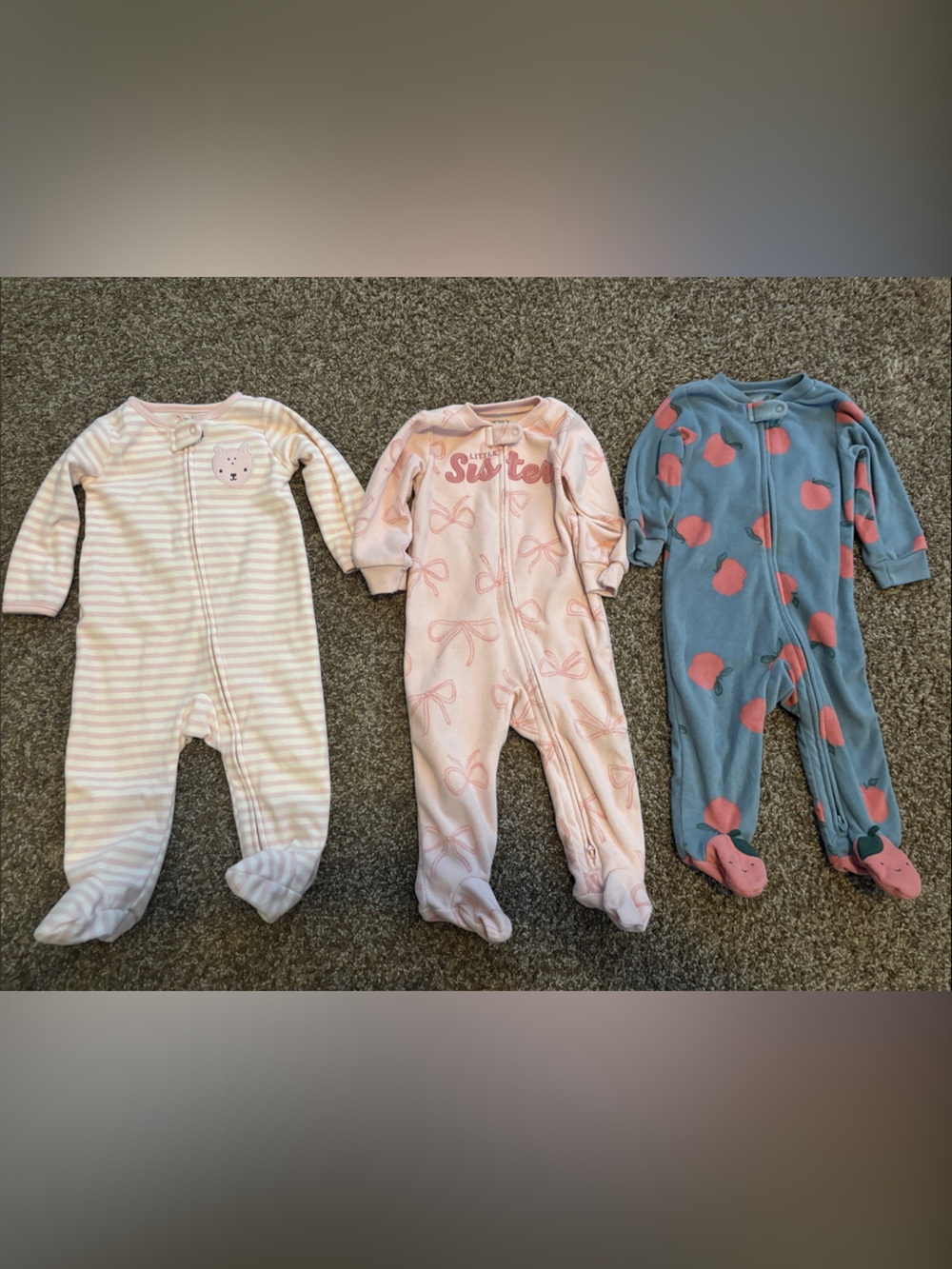 Carter's Pink and Blue Footed One-Piece Sleepers - 3 Pack